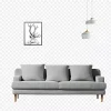 Modern 3-Seater Fabric Sofa, Nordic Light Gray Couch for Living Room